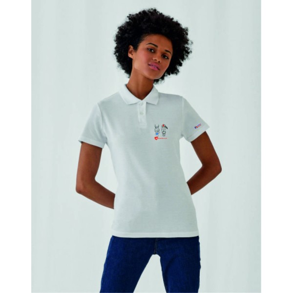 LES P'TITS HEROS POLO PUBLIC BLANC ADULTE FEMME