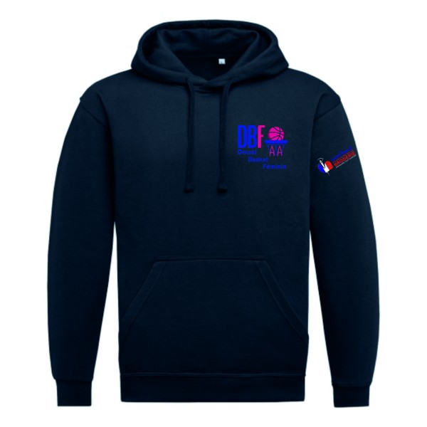 DOUAI BASKET FEMININ SWEAT CAPUCHE UNISEXE BLEU MARINE