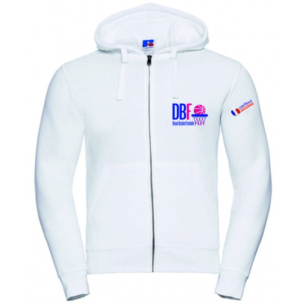 DOUAI BASKET FEMININ SWEAT ZIPPÉ BLANC HOMME